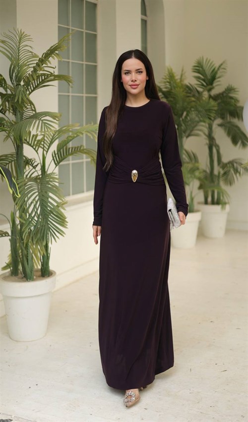 Wholesale Womens Purple Maxi Hijab Dress