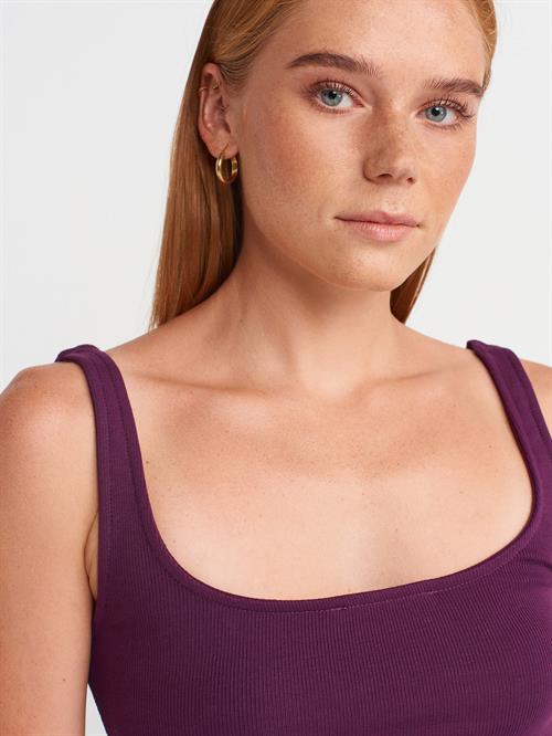 Wholesale Womens Purple Square-Neck Tank Top with Open Back
