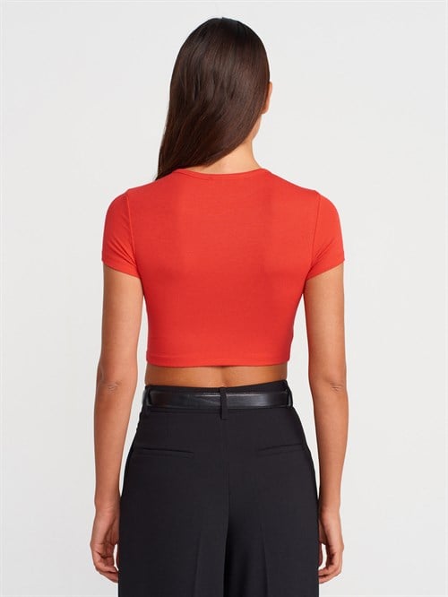 Wholesale Womens Red Crop T-Shirt