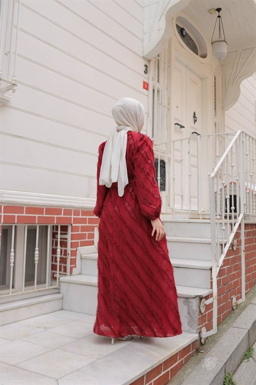 Wholesale Womens Red Maxi Hijab Dress