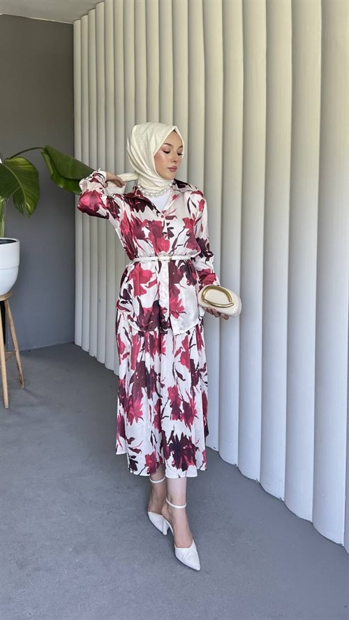 Wholesale Womens Red Maxi Hijab Dress