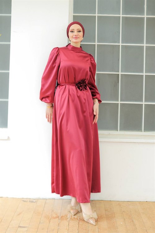 Wholesale Womens Red Maxi Hijab Dress