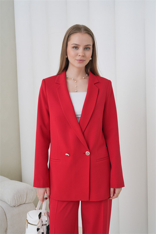 Wholesale Womens Red Plus Size Two-Piece Suit 