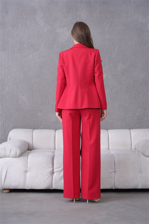 Wholesale Womens Red Plus Size Two-Piece Suit 