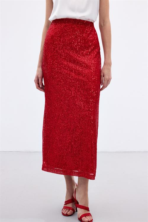 Wholesale Womens Red Sequined Skirt