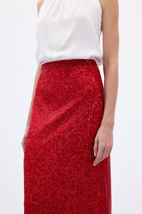Wholesale Womens Red Sequined Skirt