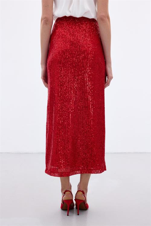 Wholesale Womens Red Sequined Skirt