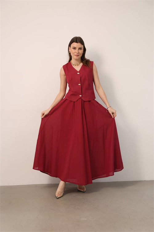 Wholesale Womens Red Skirt Suit 