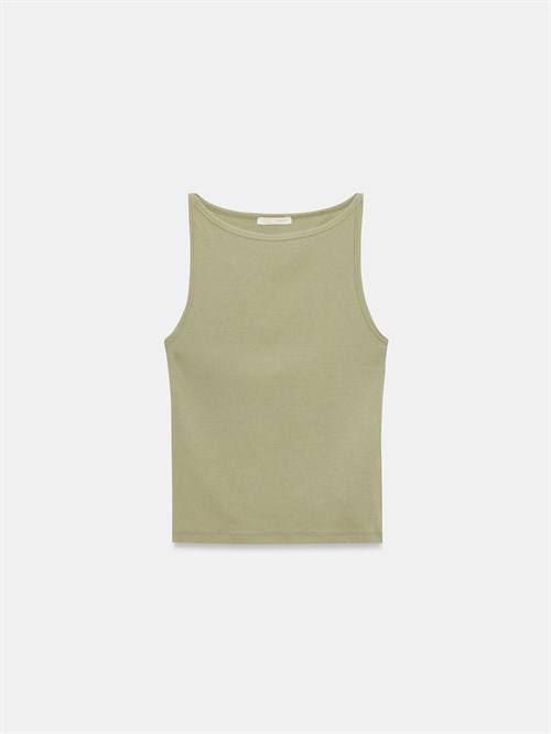 Wholesale Womens Sage Modal Cotton Sleeveless Top