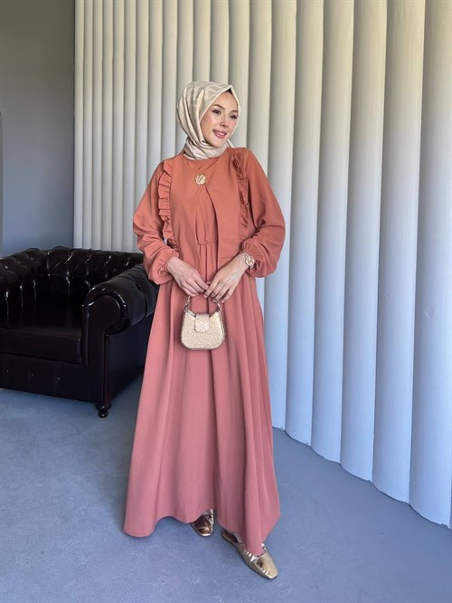Wholesale Womens Salmon Maxi Hijab Dress
