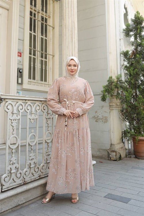 Wholesale Womens Salmon Maxi Hijab Dress