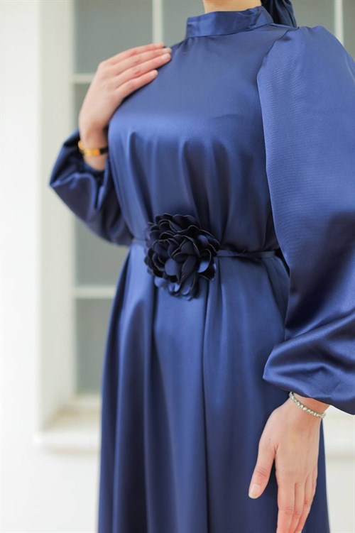 Wholesale Womens Sax Blue Maxi Hijab Dress