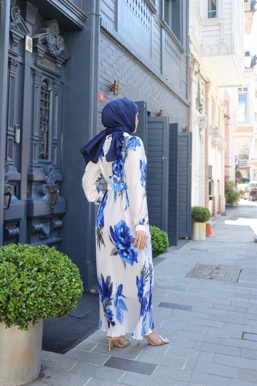Wholesale Womens Sax Blue Maxi Hijab Dress