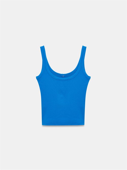 Wholesale Womens Sax Blue Modal Cotton Tank Top