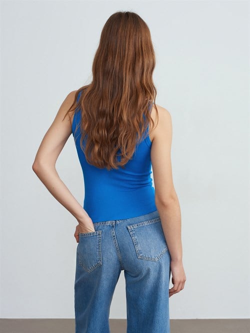 Wholesale Womens Sax Blue Modal Cotton Tank Top