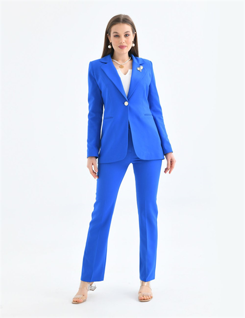 Wholesale Womens Sax Blue Two-Piece Suit 