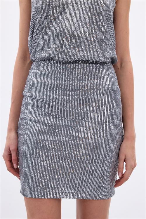 Wholesale Womens Silver Sequined Mini Skirt