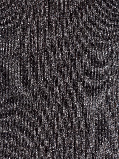 Wholesale Womens Smoke Gray V-Neck Lurex Knit Sweater