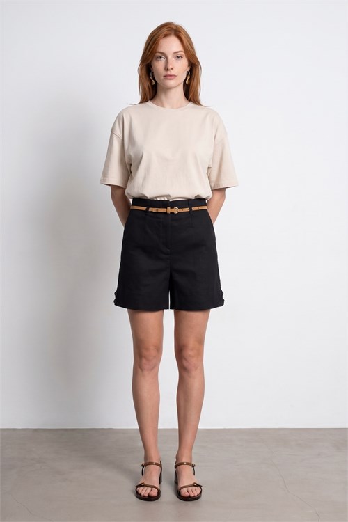 Wholesale Womens Stone Beige Crew-Neck Basic T-Shirt
