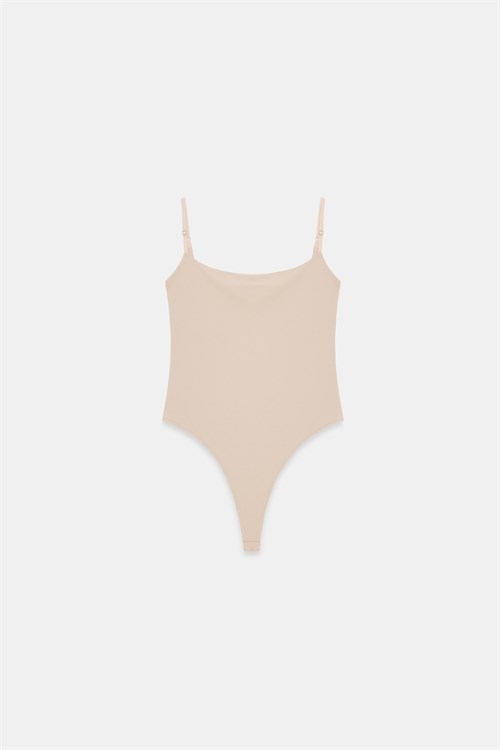 Wholesale Womens Stone Beige Strappy Bodysuit