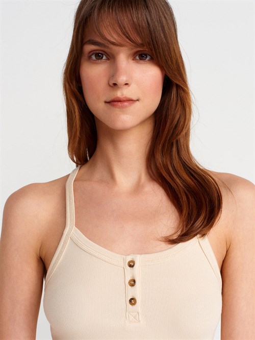 Wholesale Womens Stone Button-Front Tank Top