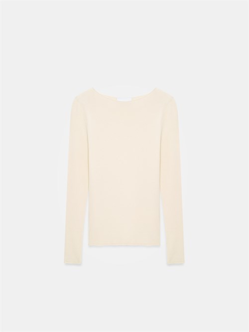 Wholesale Womens Stone Cashmere Lightweight Knit Boat-Neck Sweater