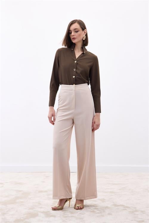 Wholesale Womens Stone Crepe Trousers
