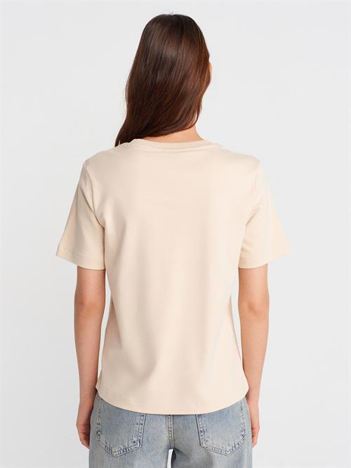 Wholesale Womens Stone Crew-Neck Basic T-shirt