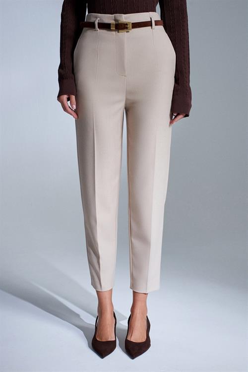 Wholesale Womens Stone High Waist Trousers with Belt