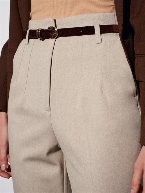 Wholesale Womens Stone High Waist Trousers with Belt