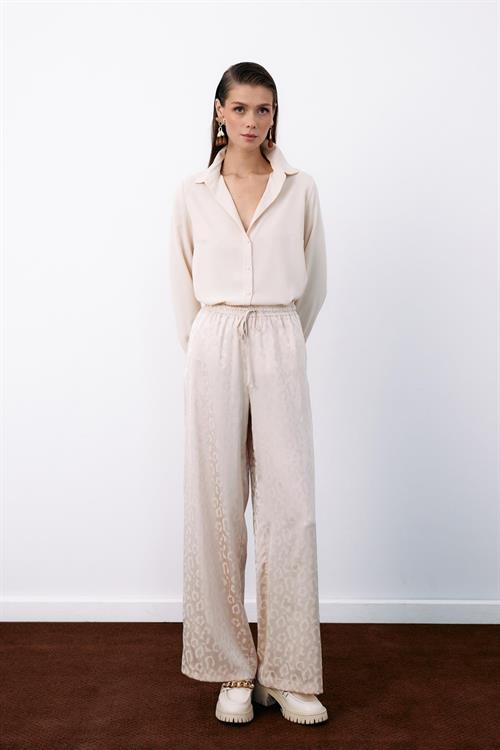 Wholesale Womens Stone Patterned Trousers with Elastic Waist