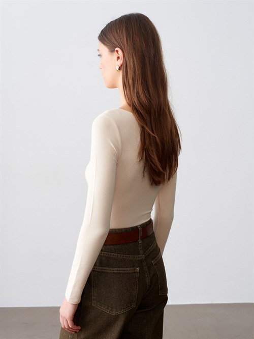 Wholesale Womens Stone Scoop-Neck Bodysuit