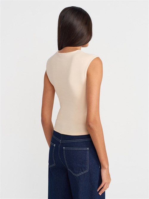 Wholesale Womens Stone Side Gathered T-Shirt