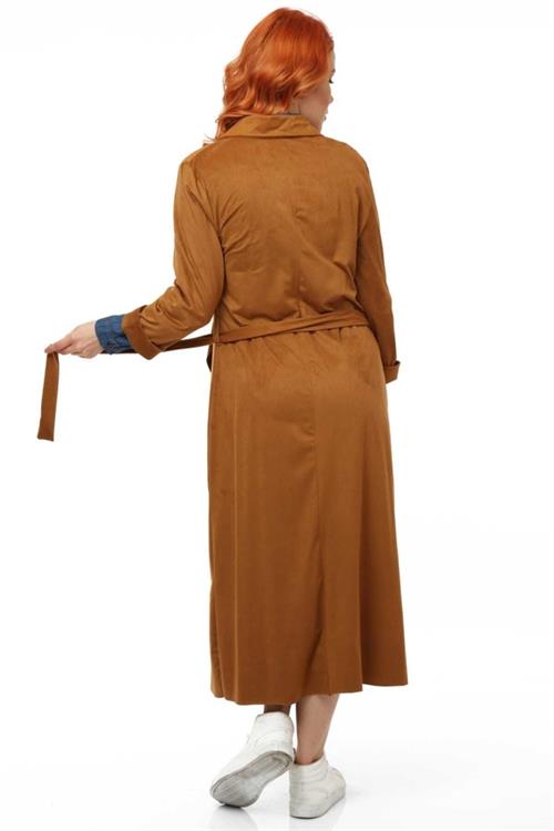 Wholesale Womens Tan Suede Long Jacket