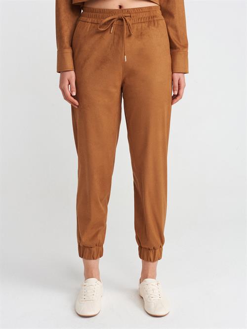Wholesale Womens Tobacco Brown Suede Jogger Pants