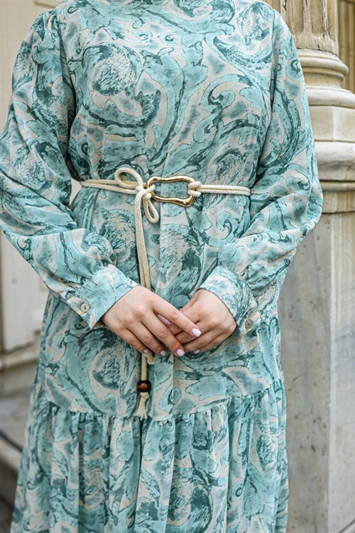 Wholesale Womens Turquoise Maxi Hijab Dress