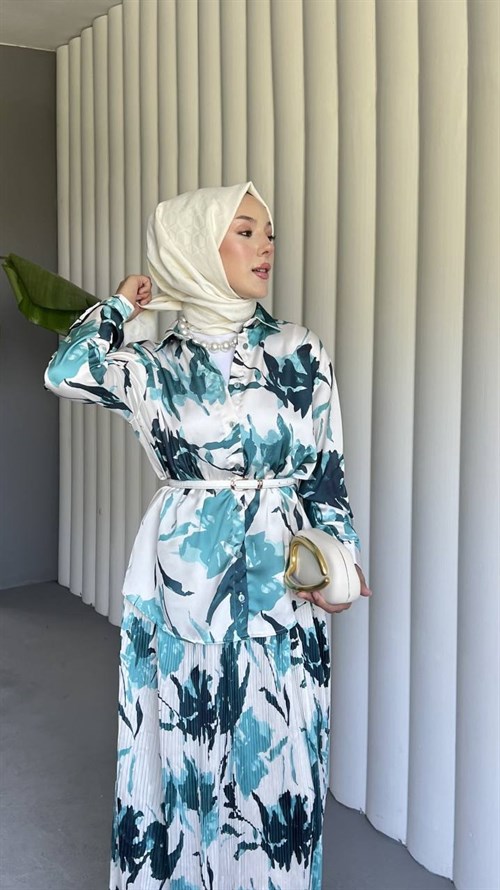 Wholesale Womens Turquoise Maxi Hijab Dress