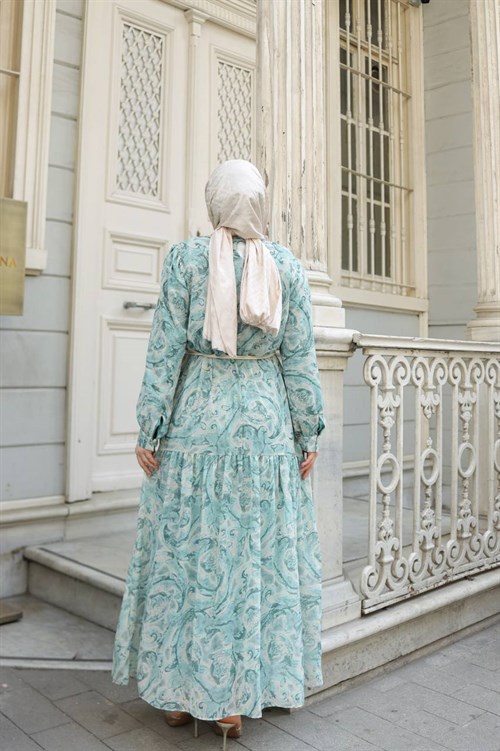 Wholesale Womens Turquoise Maxi Hijab Dress