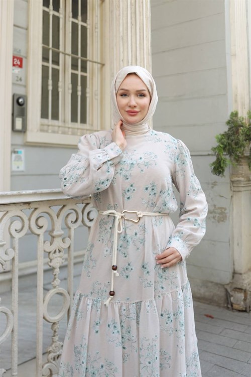 Wholesale Womens Turquoise Maxi Hijab Dress