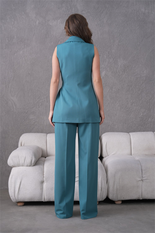 Wholesale Womens Turquoise Two-Piece Suit 