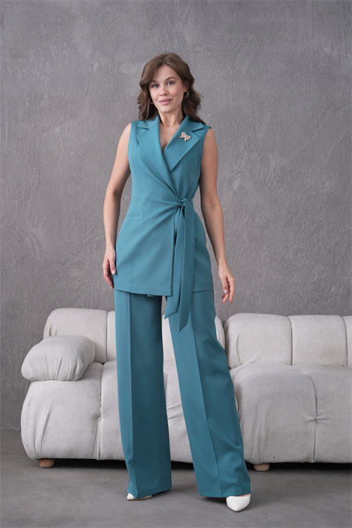 Wholesale Womens Turquoise Two-Piece Suit 
