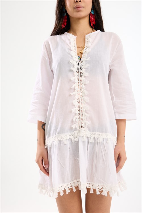 Wholesale Womens White Beach Cover-Up Dress