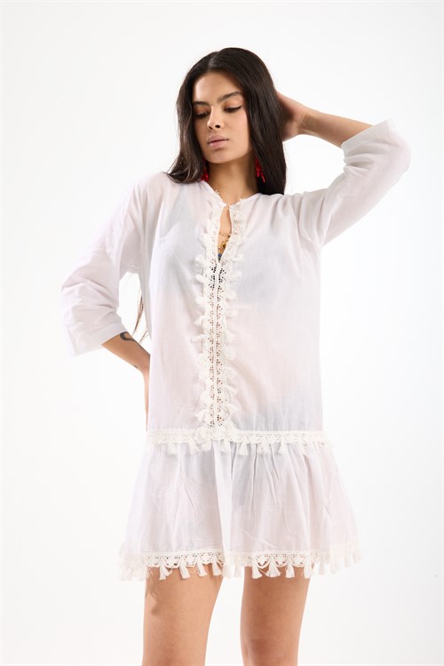 Wholesale Womens White Beach Cover-Up Dress