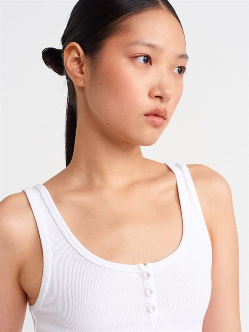 Wholesale Womens White Button-Front Tank Top