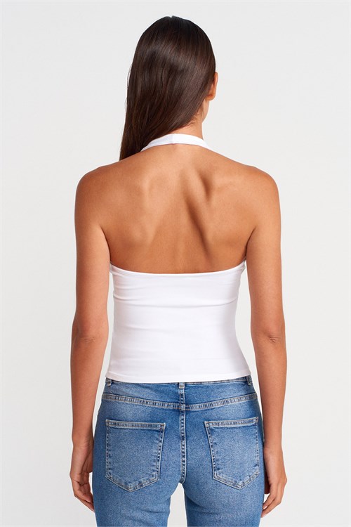 Wholesale Womens White Cotton Halter Top