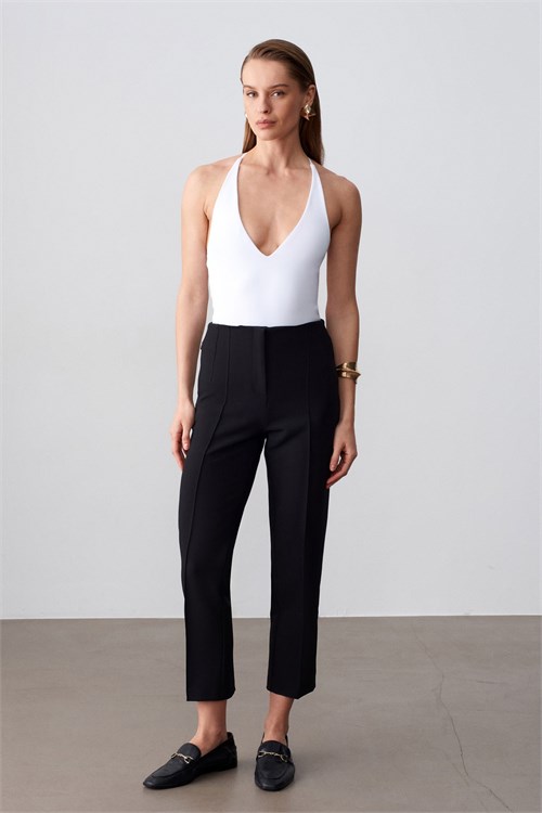 Wholesale Womens White Cross-Back Cotton Bodysuit