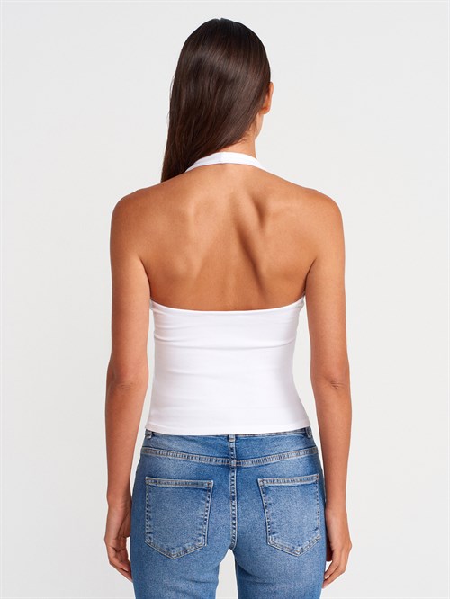 Wholesale Womens White Halter Neck Top
