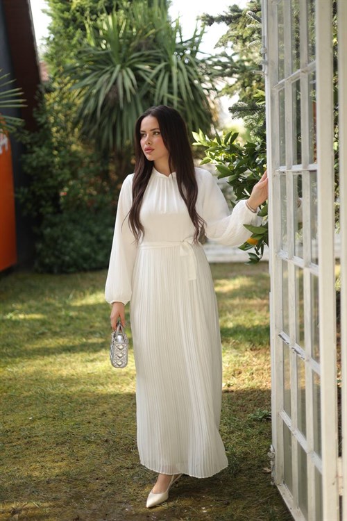 Wholesale Womens White Maxi Hijab Dress