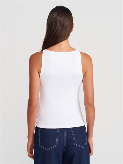 Wholesale Womens White Modal Cotton Sleeveless Top