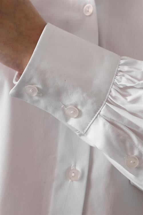 Wholesale Womens White Oversized Shirt with Bishop Sleeves